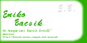 eniko bacsik business card